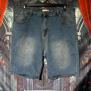 Smith & Mills Bermuda Shorts Men's 42 Blue Cotton Denim Faded Stretch Outdoor